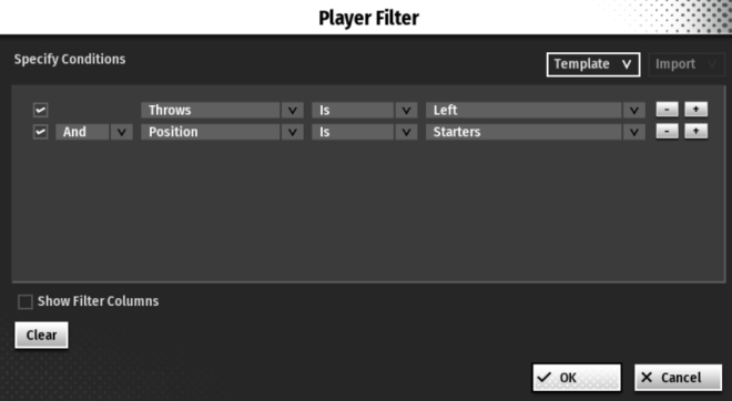 Player filter